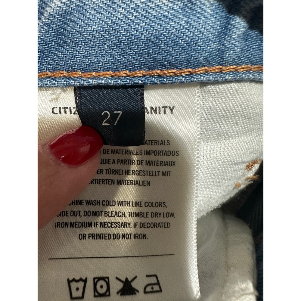 Citizens of Humanity Jeans Womens 27 Blue Cotton Wide Leg High Rise Denim Pants - Picture 7 of 8